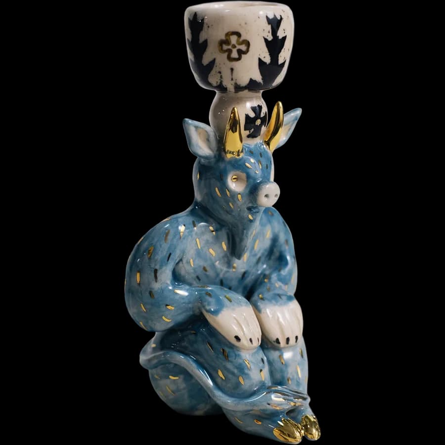 Blue Imp Candleholder