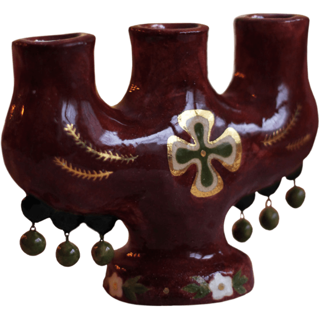 Trinity Candleholder — Small, burgundy