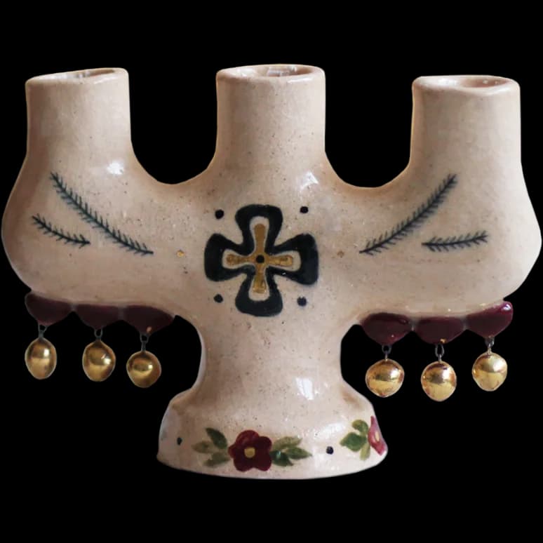 Trinity Candleholder — Small, light, with cross